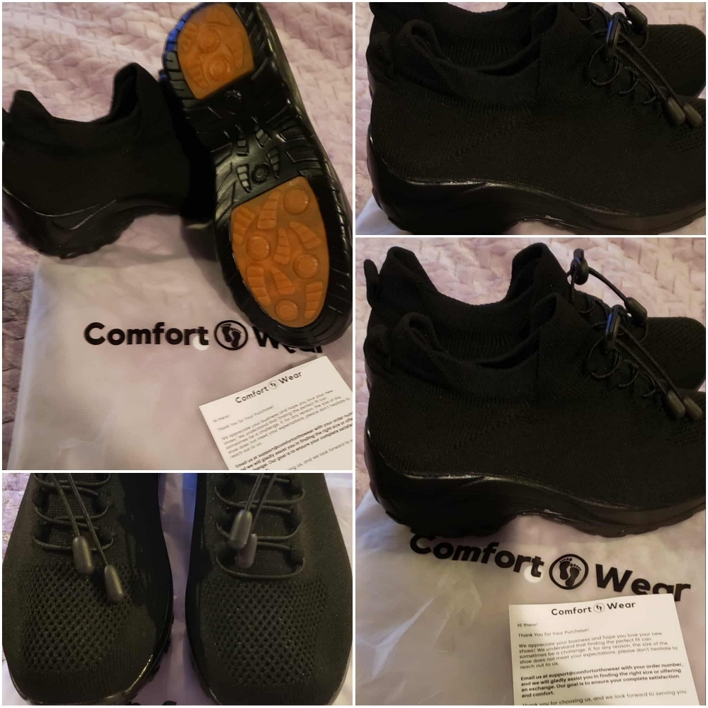 Women's Black Slip-On Athletic Sneakers